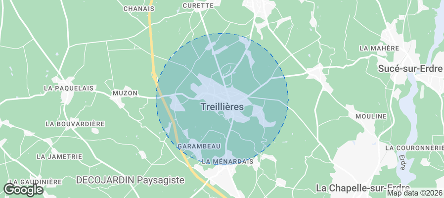 Treillières Airbnb map